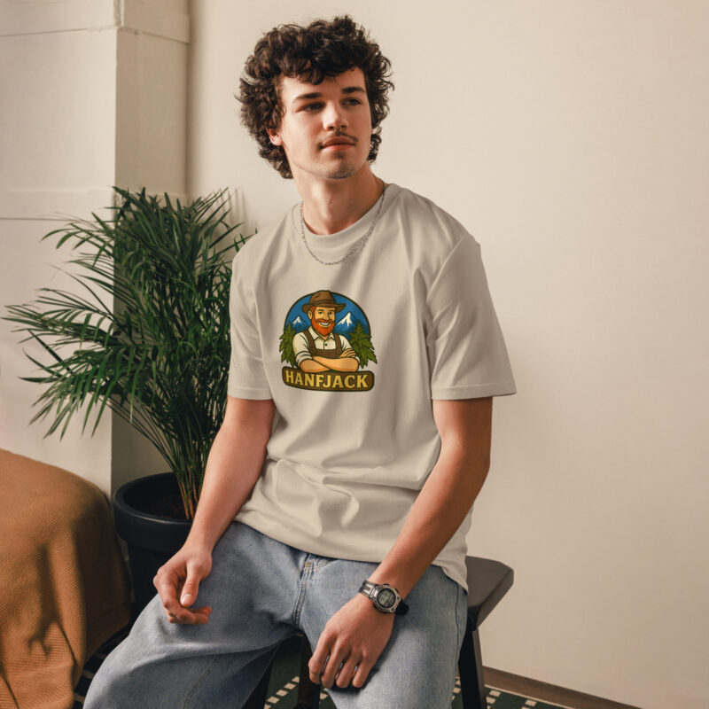 Unisex-Bio-Baumwoll-T-Shirt Hanfjack Supporter mit QR Code – Bild 3