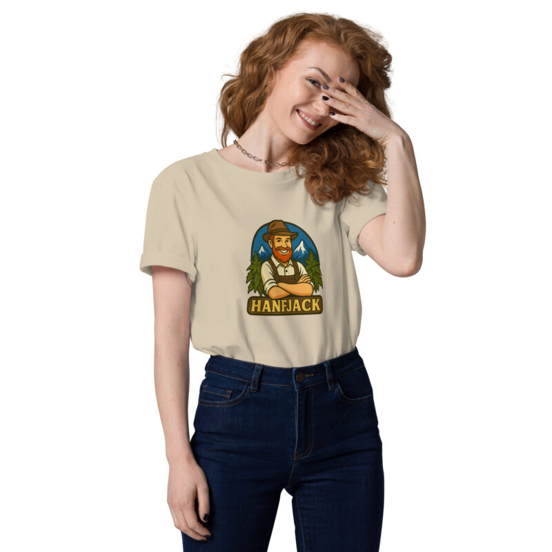 Unisex-Bio-Baumwoll-T-Shirt Hanfjack Supporter mit QR Code – Bild 7