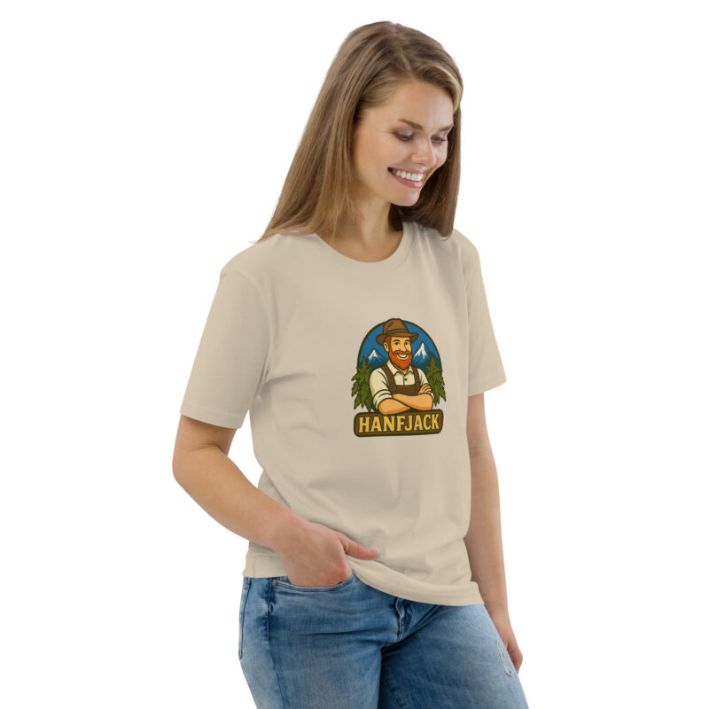 Unisex-Bio-Baumwoll-T-Shirt Hanfjack Supporter mit QR Code – Bild 4