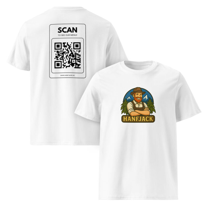 Unisex-Bio-Baumwoll-T-Shirt Hanfjack Supporter mit QR Code – Bild 9