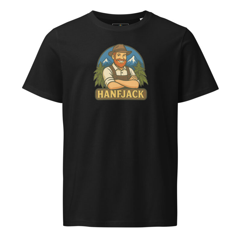 Mittelschweres Unisex Bio-T-Shirt - Hanfjack Logo – Bild 7