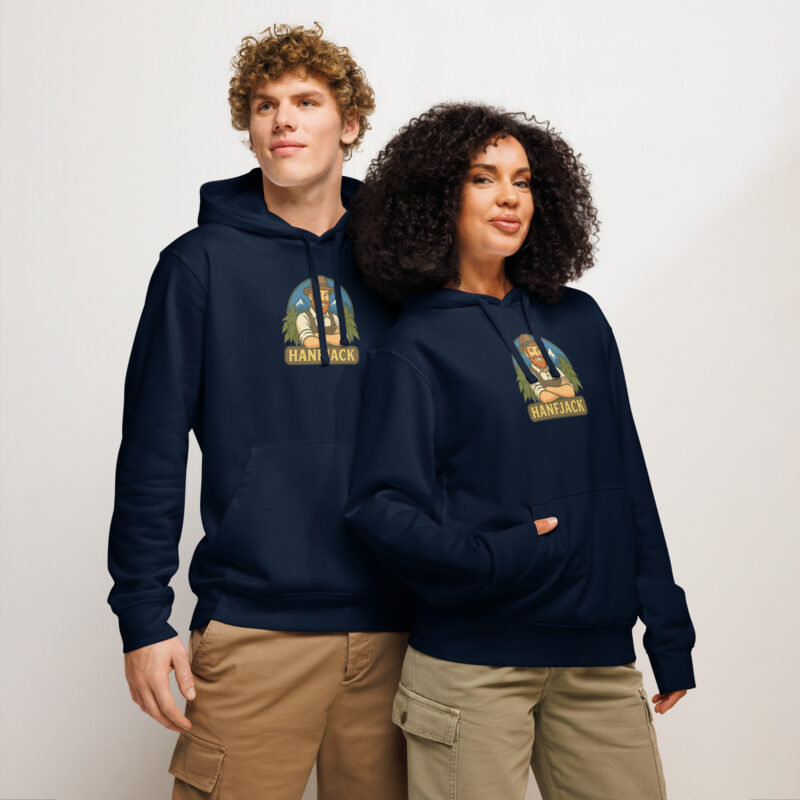 Mittelschwerer Unisex Bio-Hoodie - Hanfjack Logo – Bild 3