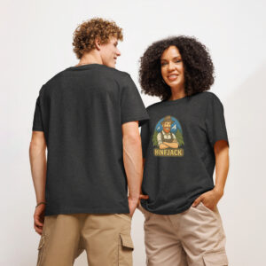 Unisex Bio-T-Shirt mit Rippkragen - Hanfjack Logo