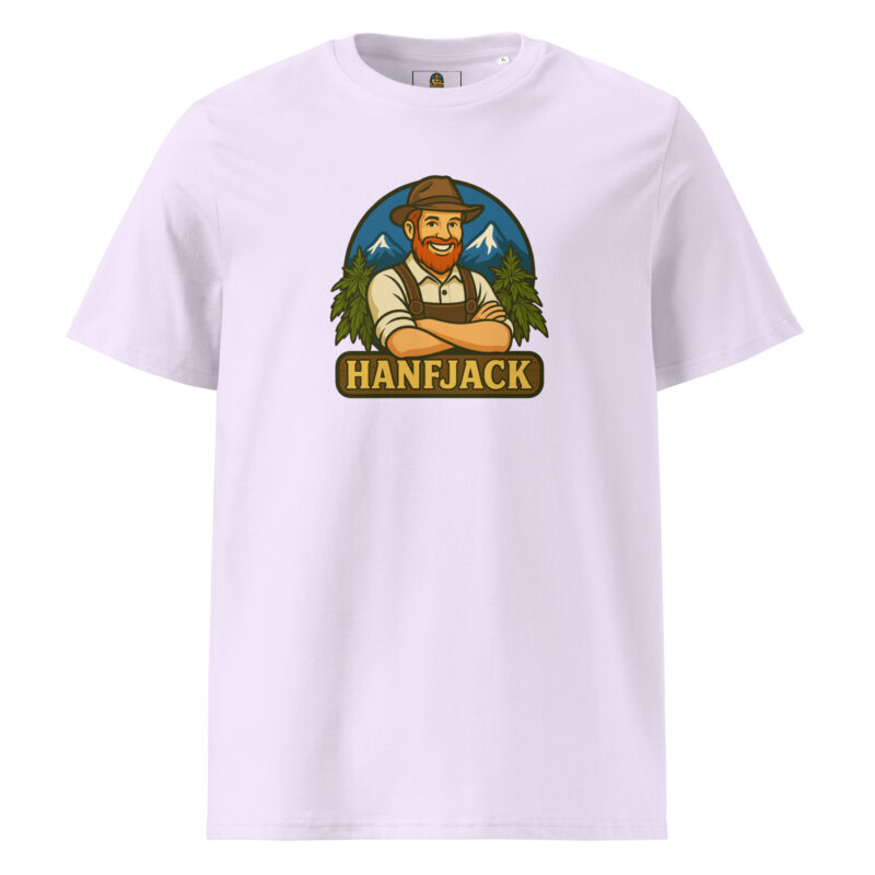 Unisex Bio-T-Shirt mit Rippkragen - Hanfjack Logo – Bild 7