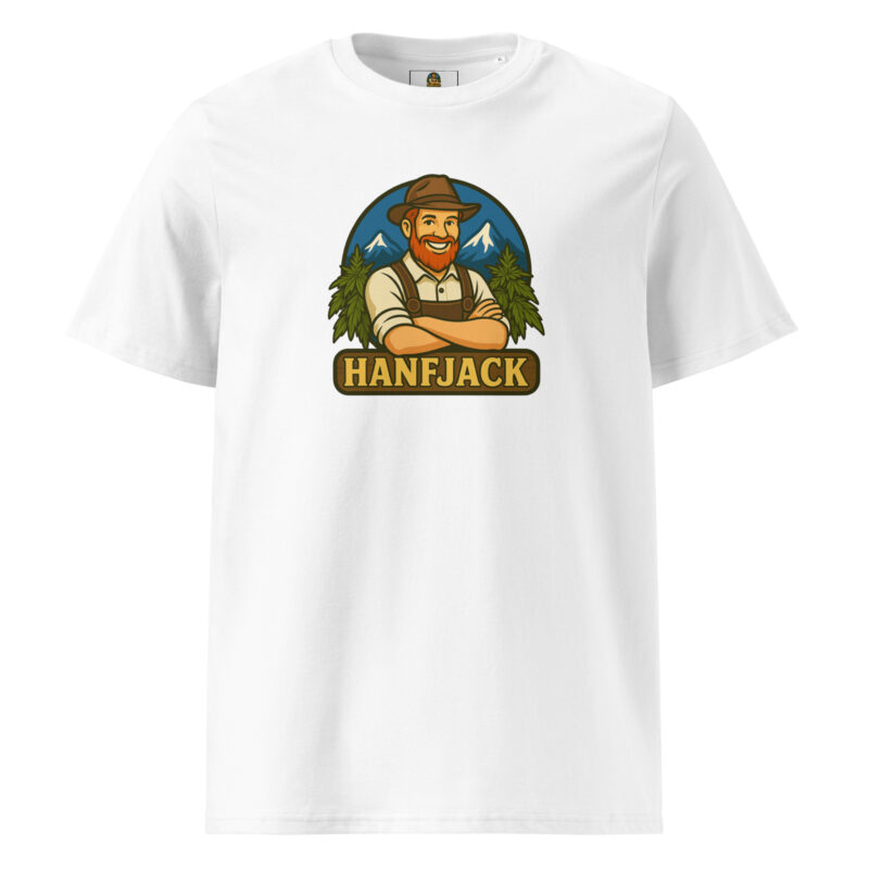 Unisex Bio-T-Shirt mit Rippkragen - Hanfjack Logo – Bild 8