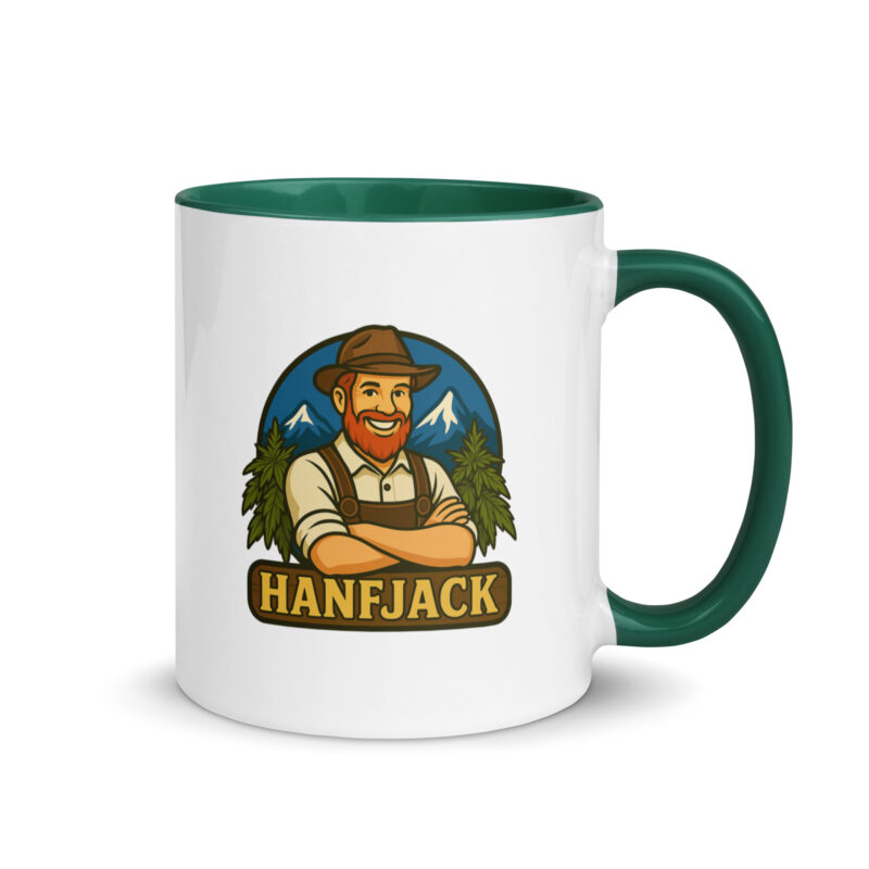 Tasse mit farbiger Innenseite - Hanfjack Logo – Bild 4
