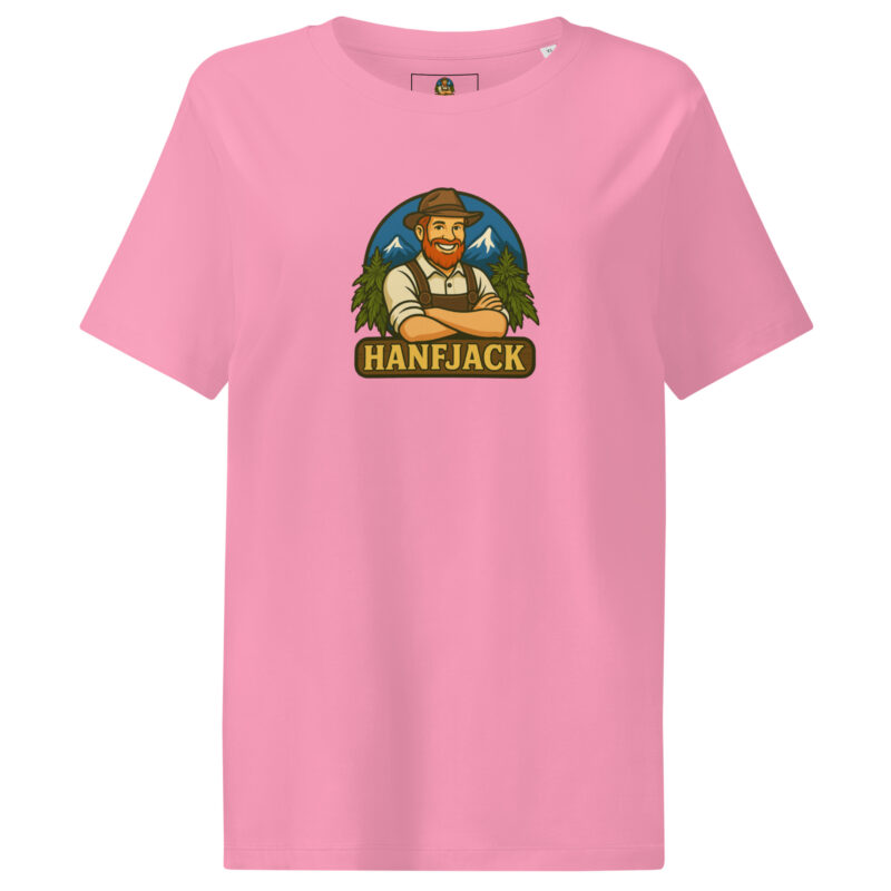 Bio-T-Shirt mit Rippkragen für Damen - Hanfjack Logo – Bild 7