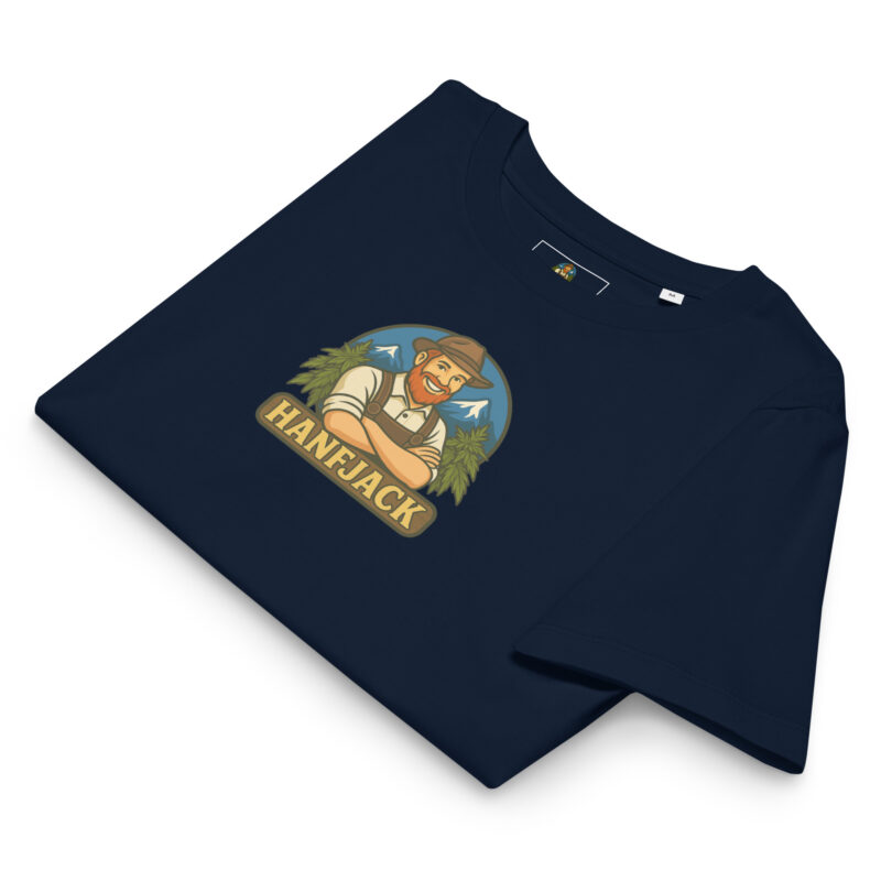 Bio-T-Shirt mit Rippkragen für Damen - Hanfjack Logo – Bild 4
