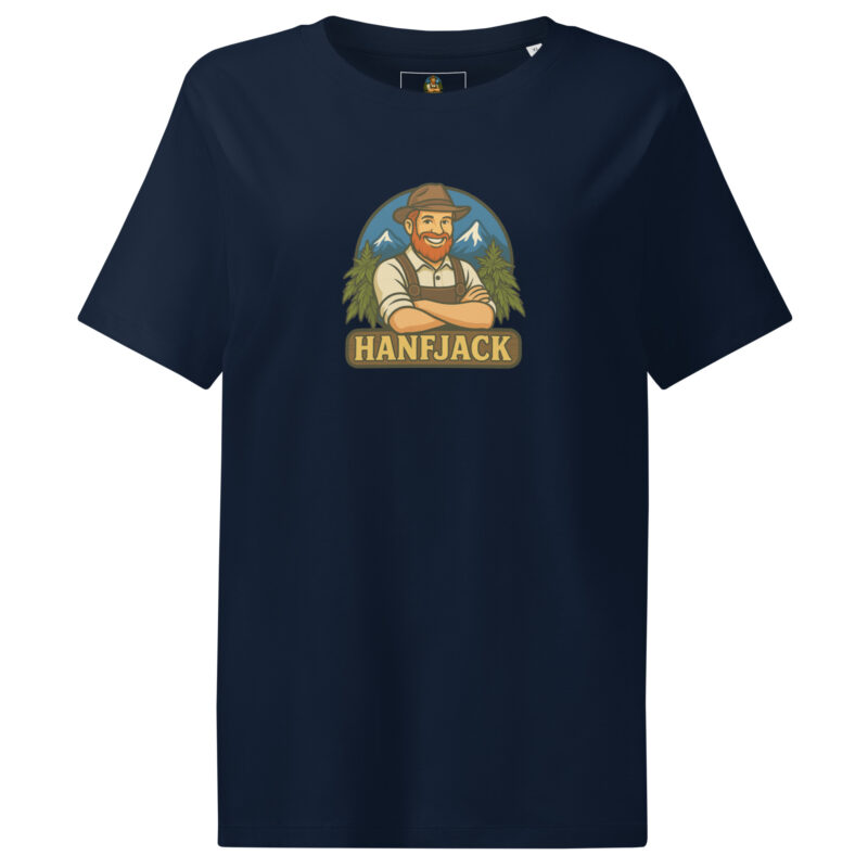 Bio-T-Shirt mit Rippkragen für Damen - Hanfjack Logo – Bild 5