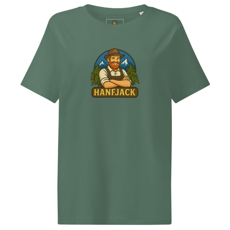 Bio-T-Shirt mit Rippkragen für Damen - Hanfjack Logo – Bild 6