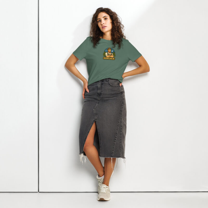 Bio-T-Shirt mit Rippkragen für Damen - Hanfjack Logo – Bild 9