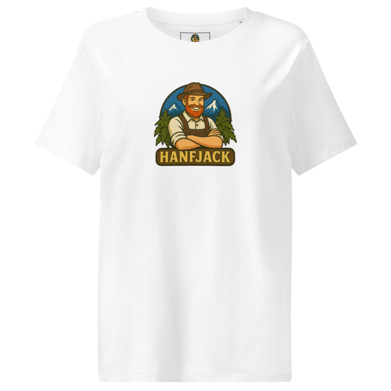 Bio-T-Shirt mit Rippkragen für Damen - Hanfjack Logo – Bild 8