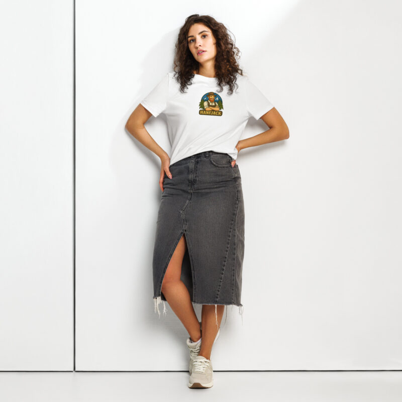 Bio-T-Shirt mit Rippkragen für Damen - Hanfjack Logo – Bild 11